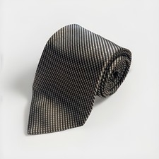 VTG 1970s Brooks Brothers Tie 100 Silk Black Diagonal Stripes Woven in Italy