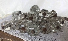 Lot Vintage Solid Clear Glass Drawer Pulls Knobs 6-sided Upcycle Recycle