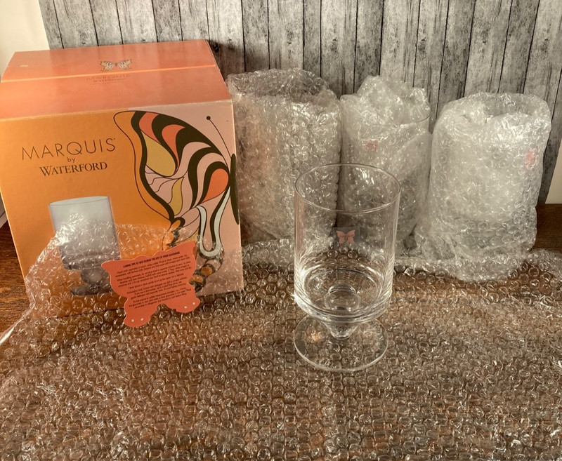Marquis by Waterford 4 pc All Clear Rotondo NEW All purpose Crystal Glasses NIB