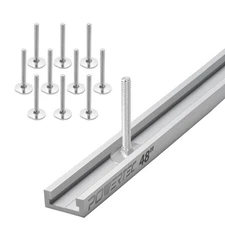 48" Table Saw Miter T-Track Kit – Includes 10pcs 1/4"-20, 2" Long Miter T Slo...