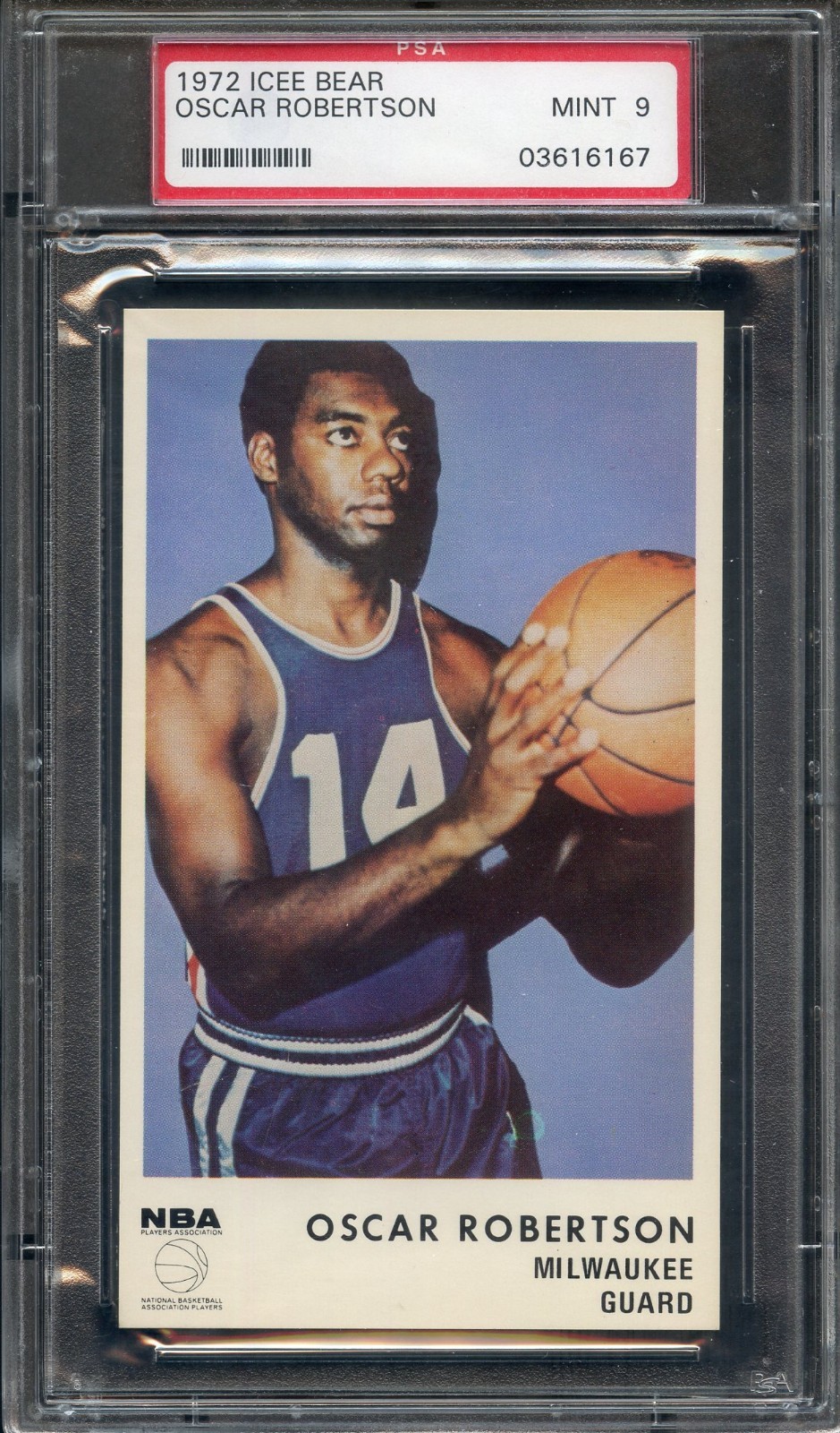 1972 Icee Bear Oscar Robertson PSA 9 HOF Milwaukee Bucks 6167