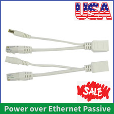 Power Ethernet Passive PoE Adapter Injector Splitter Kit 5v 12v 24v 48v White US