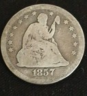 1857 O Seated Liberty Quarter Circulated Ungraded Uncertified 90% Silver — photo 1