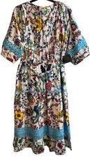John Mark LARGE Midi Dress Women's Eyelet Lace Floral Print Tiered Crochet