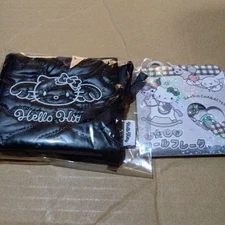 Hello Kitty Quilting Album & Seal Flake Sticker Book Black Used