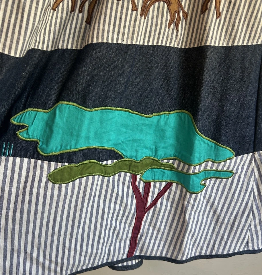 Maxi Falda Midi Vintage Southern Image XL Animales Cebra Jirafa Novedad Años 90 80 Foto 3 de 4