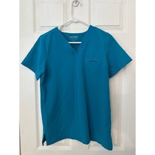 Mandala Scrubs Set Teal Blue V-Neck Top and Jogger Pants Equa-Tek Small Petite