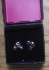 OFFICIAL DISNEY MICKEY MOUSE LOGO SILVER PLATED STUD EARRINGS NEW