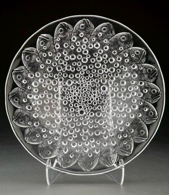 Lalique France Roscoff Koi Fish Bubbles French Crystal Centerpiece