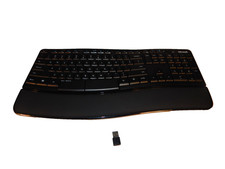 Microsoft Sculpt Comfort Ergo Wireless Black Keyboard Model 1531 W/ Receiver