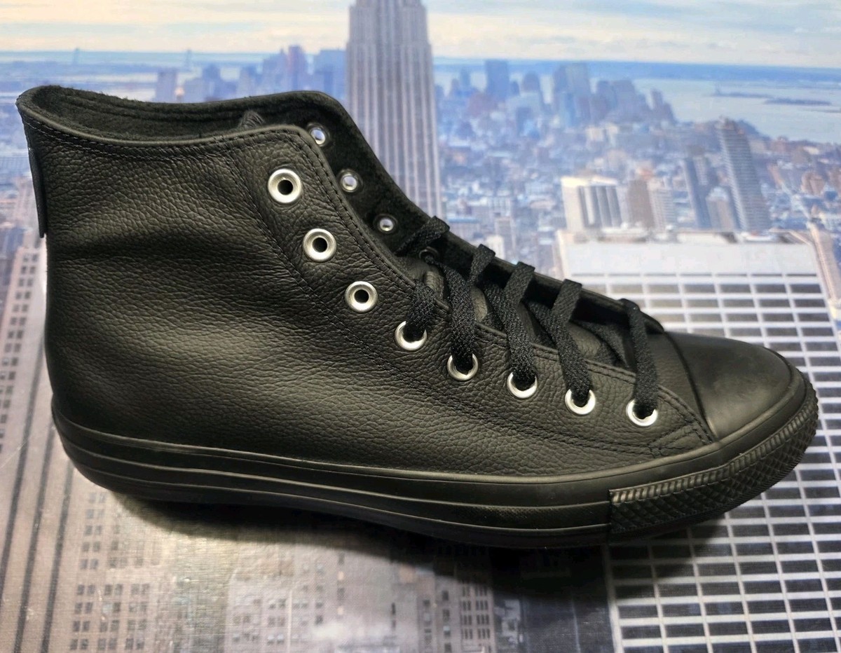 Converse Chuck Taylor All Star High Top Leather Triple Black Size