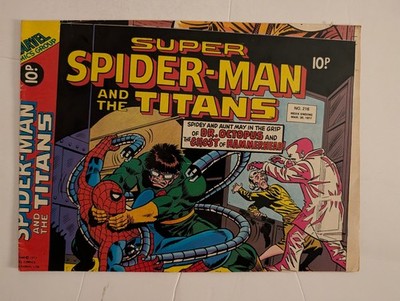 Super Spider-Man and the Titans No 216, March 30th 1977, Marvel UK, Miscut Cover