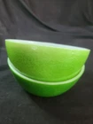 Vintage HAZEL ATLAS? Lime Peel Textured Milk Glass BOWL Set of 2 Cereal Bowls