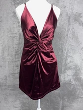 Forever 21 Satin Front Twist Whimsigoth Slip Dress M Dark Fairy Grunge HOCO