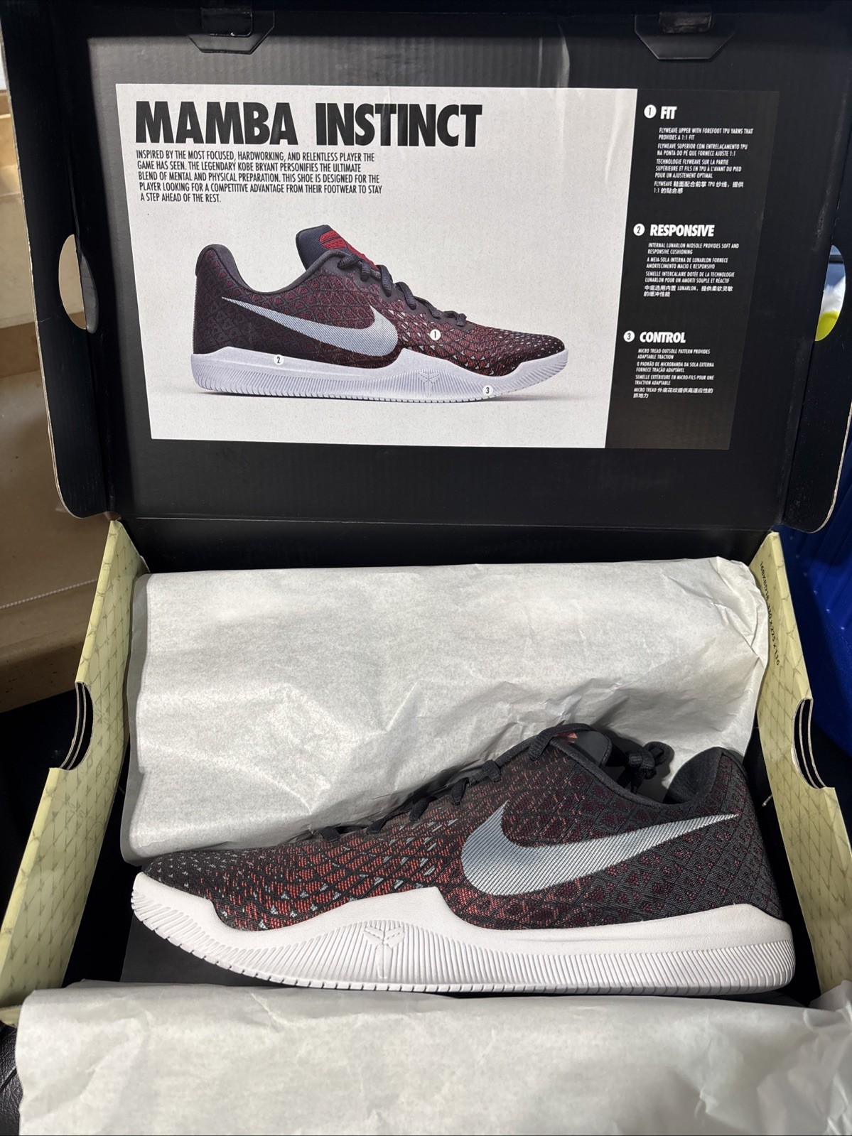 Nike Mamba Instinct Men's Red Kobe Basketball Sneaker Size 10 852473-006