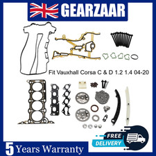Timing Chain Kit Head Gasket Set For Vauxhall Corsa 1.2 1.4 Z12XEP Z14XEP Bolts