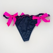 Morbid Threads Vintage Y2K Punk Goth Sexy Ballerina Nero Rosa Caldo Fiocco Perizoma L LEGGI