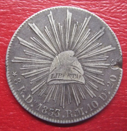 1853 Mexico 8 Reales — photo from the most recent tracked eBay sale