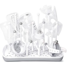 Gray High Capacity Baby Bottle Drying Rack With Tray Dryer Holder For Cups
