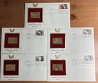 1990 #2501-05 Indian Headdresses 22kt Gold Replica First Day Covers Set of 5