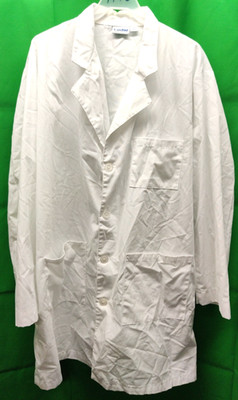 LANDAU UNISEX Scrub 3-POCKET FULL-LENGTH LAB COAT White Size XLG