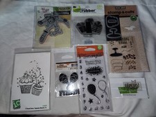 Assorted Birthday Cling Stamps Cake Presents Celebrate Balloons Toasting
