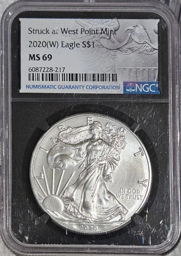 2020-W  American Silver Eagle NGC MS69 Silver Eagle Label