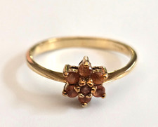 9ct Yellow Gold Ring Cubic Zirconia Stones Hallmarked Ring Size N 1/2