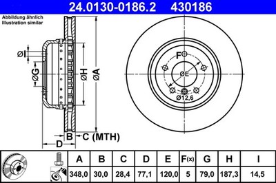 ATE 24.0130-0186.2 Brake Disc for BMW