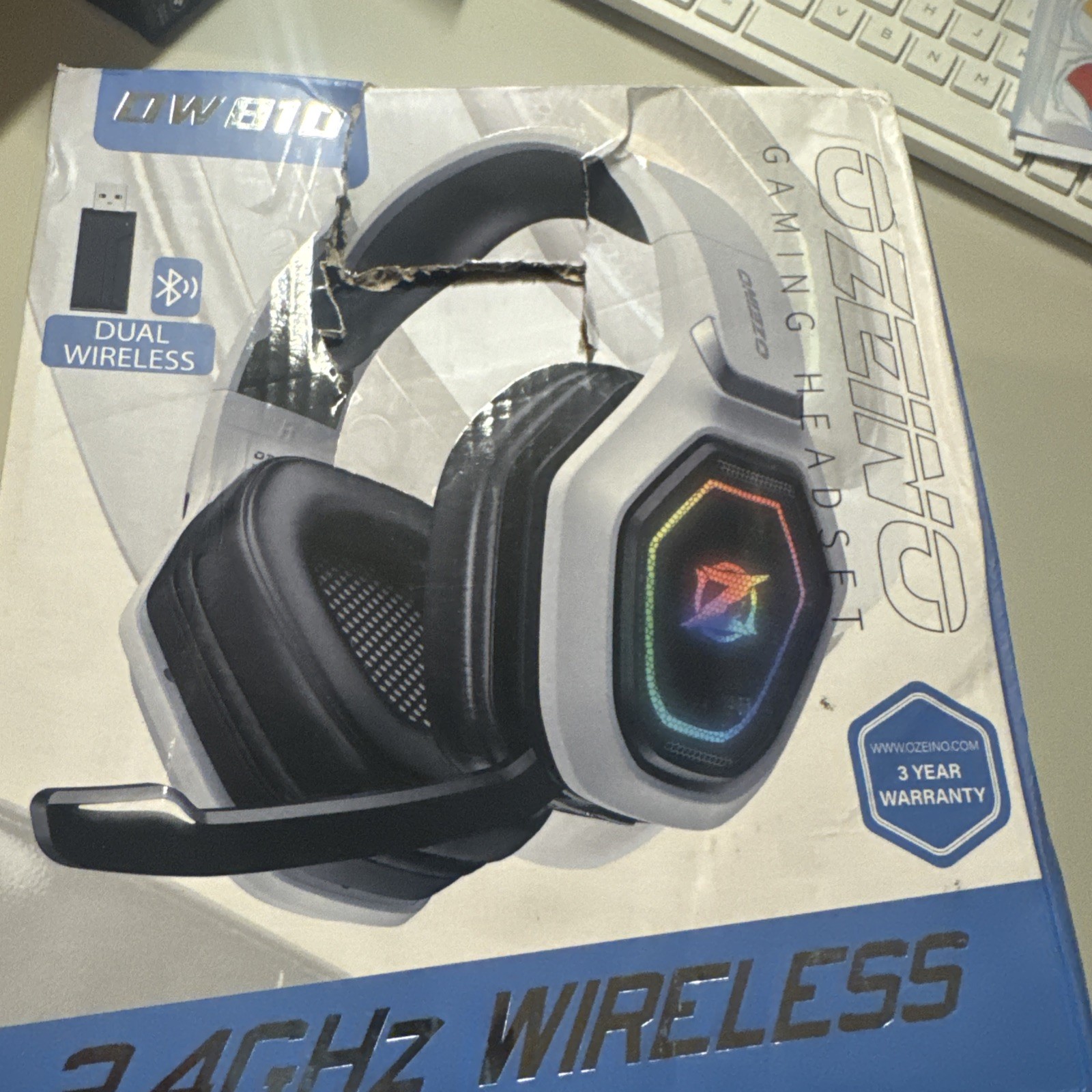 Ozeino 2.4GHz Wireless Gaming Headset for PC PS5 PS4 with Clear Sound