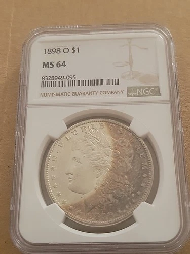 New Listing1898-O NGC MS64 Morgan Silver Dollar -Crescent Toning-