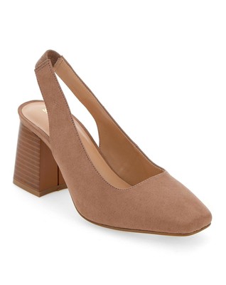 nude block heel slingbacks