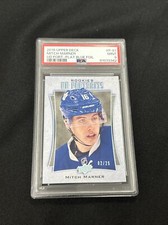 2016 Upper Deck UD Portraits Platinum Blue Foil /25 Mitch Marner Rookie PSA 9