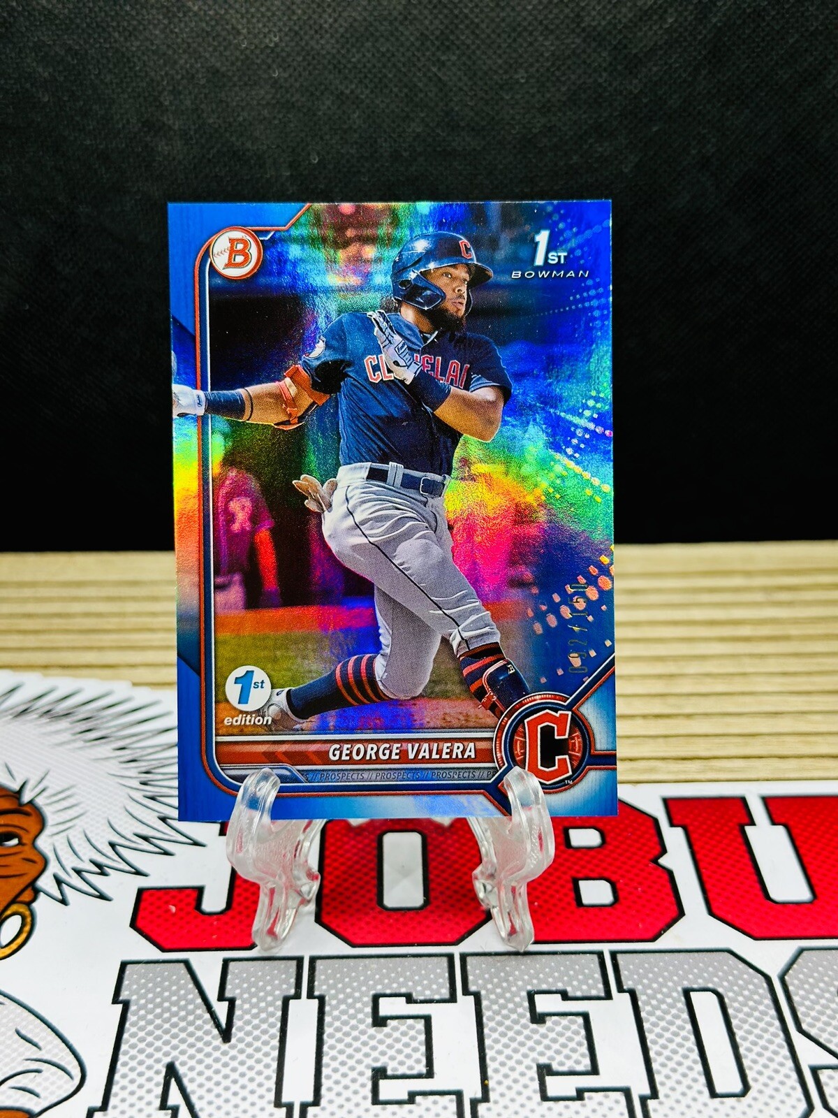 2022 Bowman 1st Edition Blue Foil BPPF-22 George Valera /150 RC Rookie Guardians