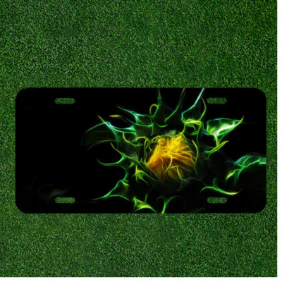 Custom Personalized License Plate Auto Tag With Amazing Flower Design Add Names