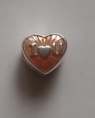  WAHRHEIT Silber PK 925 Koralle Emaille I love you Herz Armband Charm Bead