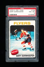1975 OPC HOCKEY 129 GARY DORNHOEFER PSA 8 NM-MINT FLYERS