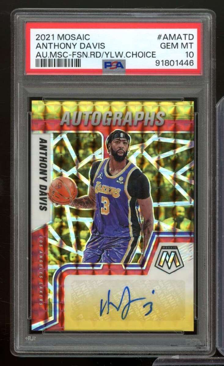 Anthony Davis Card 2021-22 Mosaic Auto Yellow Choice (pop 3 Anthony Davis Card 2021-22 Mosaic Auto Yellow Choice (pop 3