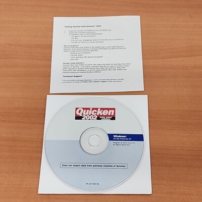       Intuit Quicken 2002 New User Edition P/N 247340 R1 Disc Only
