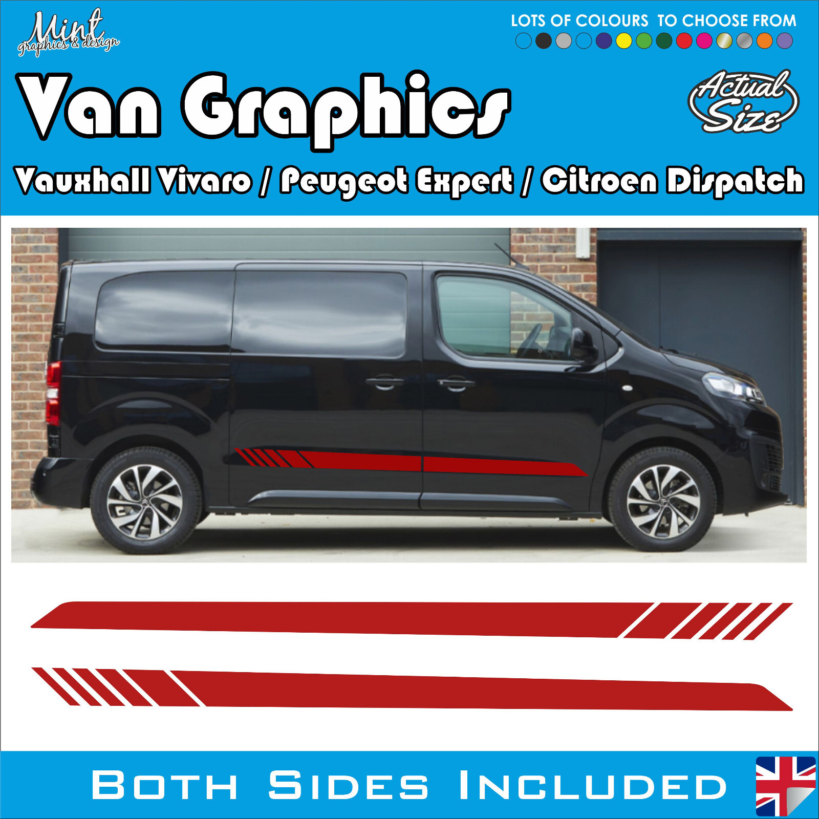Vauxhall Vivaro SWB / LWB Stripes Decals Sticker Van Graphics FREE P&P 445