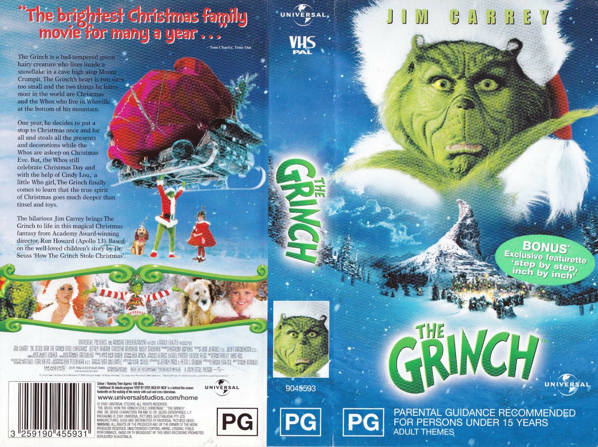 THE GRINCH Jim Carrey VIDEO VHS Pal SirH70 | eBay
