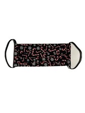 Candy Cane Snowflake ADULT Cotton Face Mask, w/ Filter Opening Nose Wire