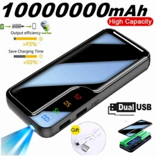 10000000mAh Portable Power Bank 2USB Charger Battery Pack for Mobile Phone Fast