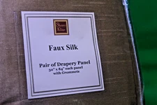 Sherry Kline Window Drapery panel with grommets  Faux Silk Gold 50 x 84"