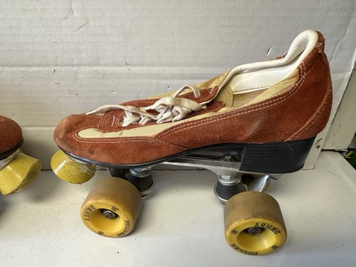 Vintage Roller Derby 88 Skates 970 Two Tone Suede Leather Women Size 8 - Picture 10 of 18