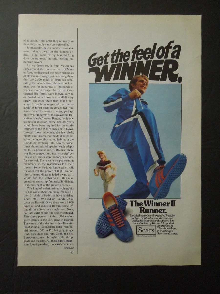 1978 SEARS Winner II Runner Sport Shoes Sneakers Magazine Ad