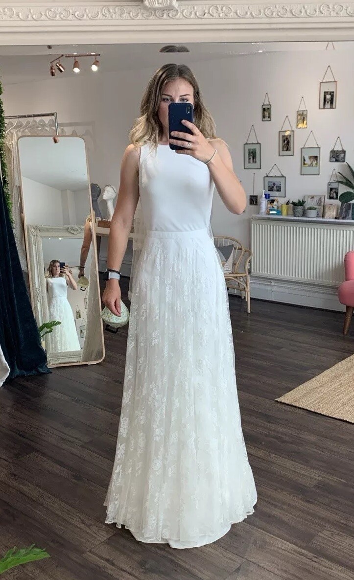 Charlie Brear Torum wedding dress Voulaire skirt UK