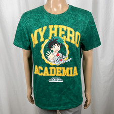 My Hero Academia Men's Large Green Cotton Blend Izuku Midoriya Graphic T-Shirt