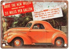 Vintage Auto Ad 1938 Willys Coupe Retro Look Reproduction Metal Sign A1959