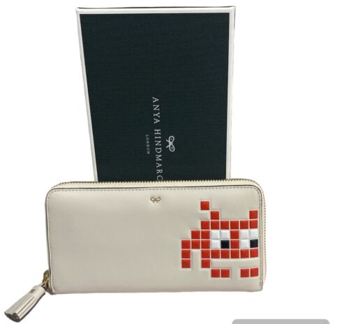 ANYA HINDMARCH robot zip around large leather wallet